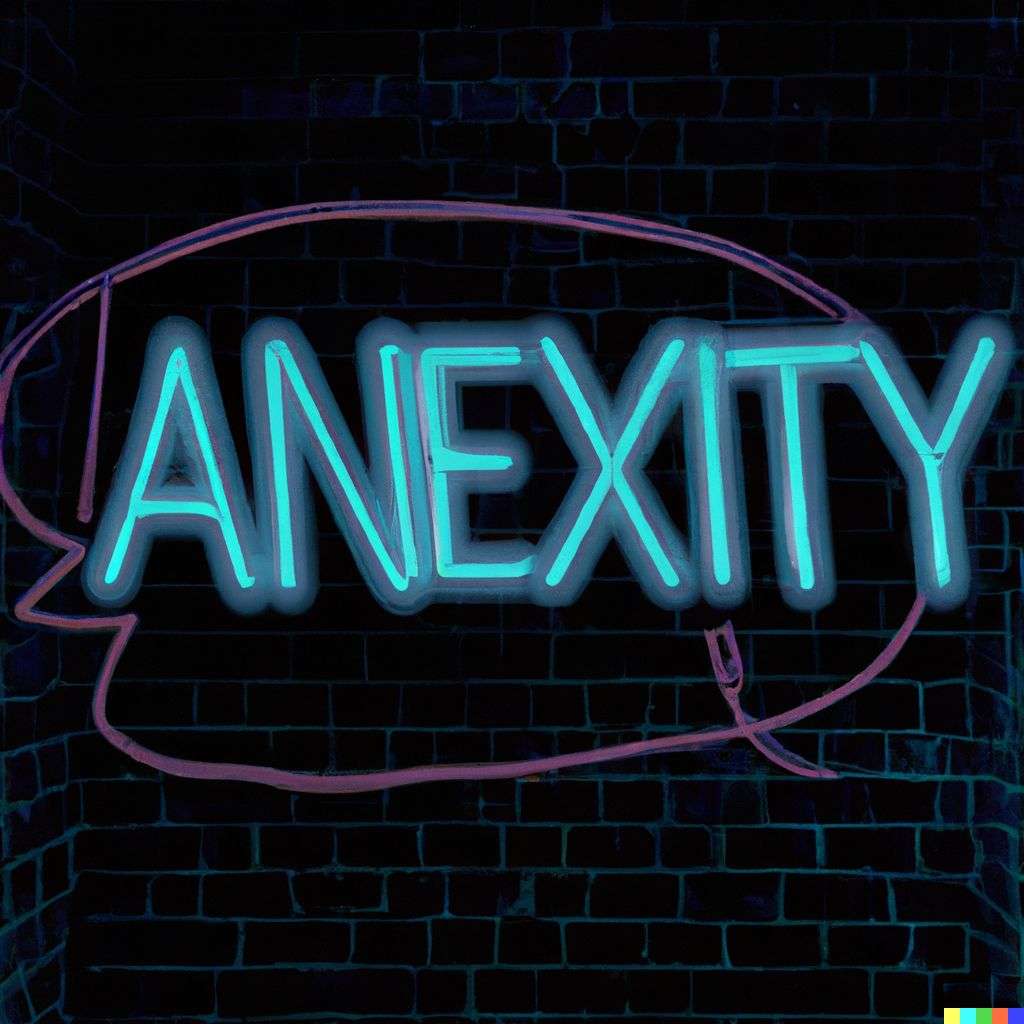 a representation of anxiety, neon art